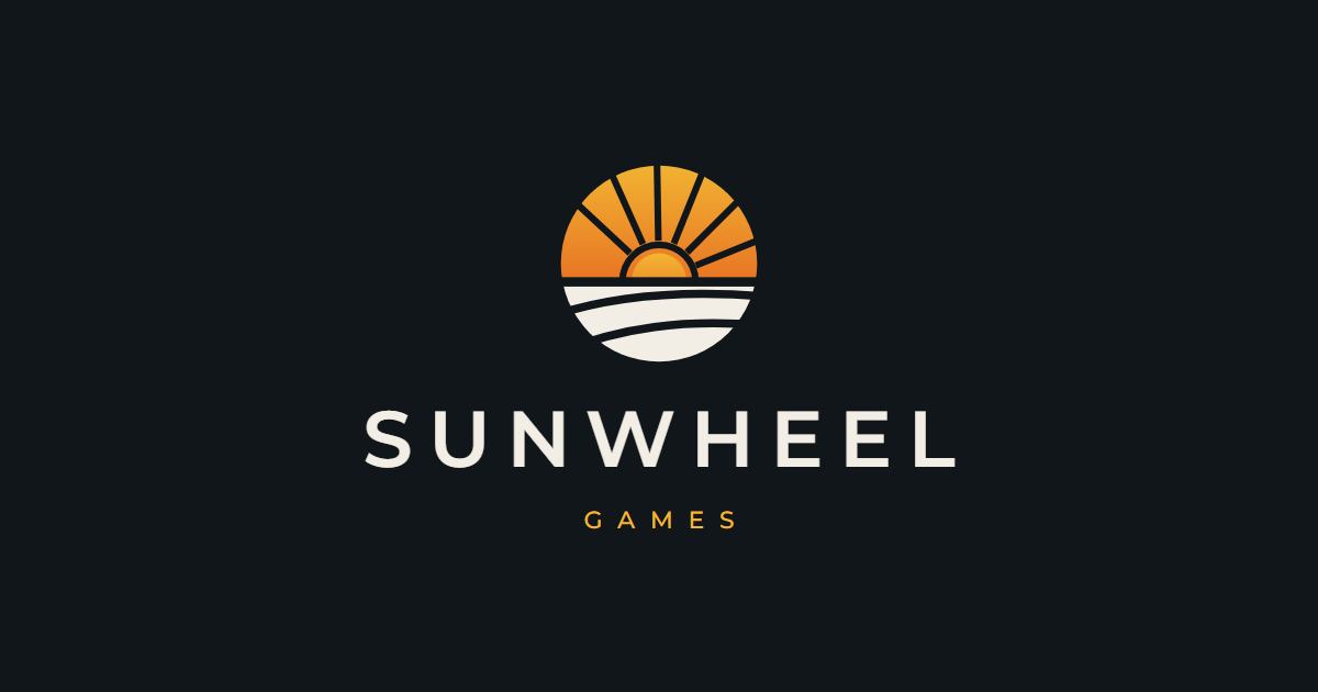 Sunwheel Games logo, lockup